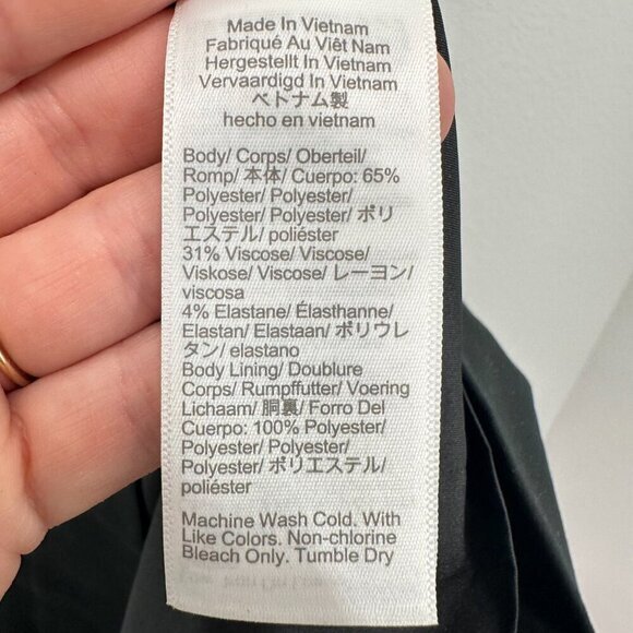 J. Crew Factory Mini Dress Ruffle‎ Neck Black Suiting Career Office Feminine 12P - Picture 4 of 9